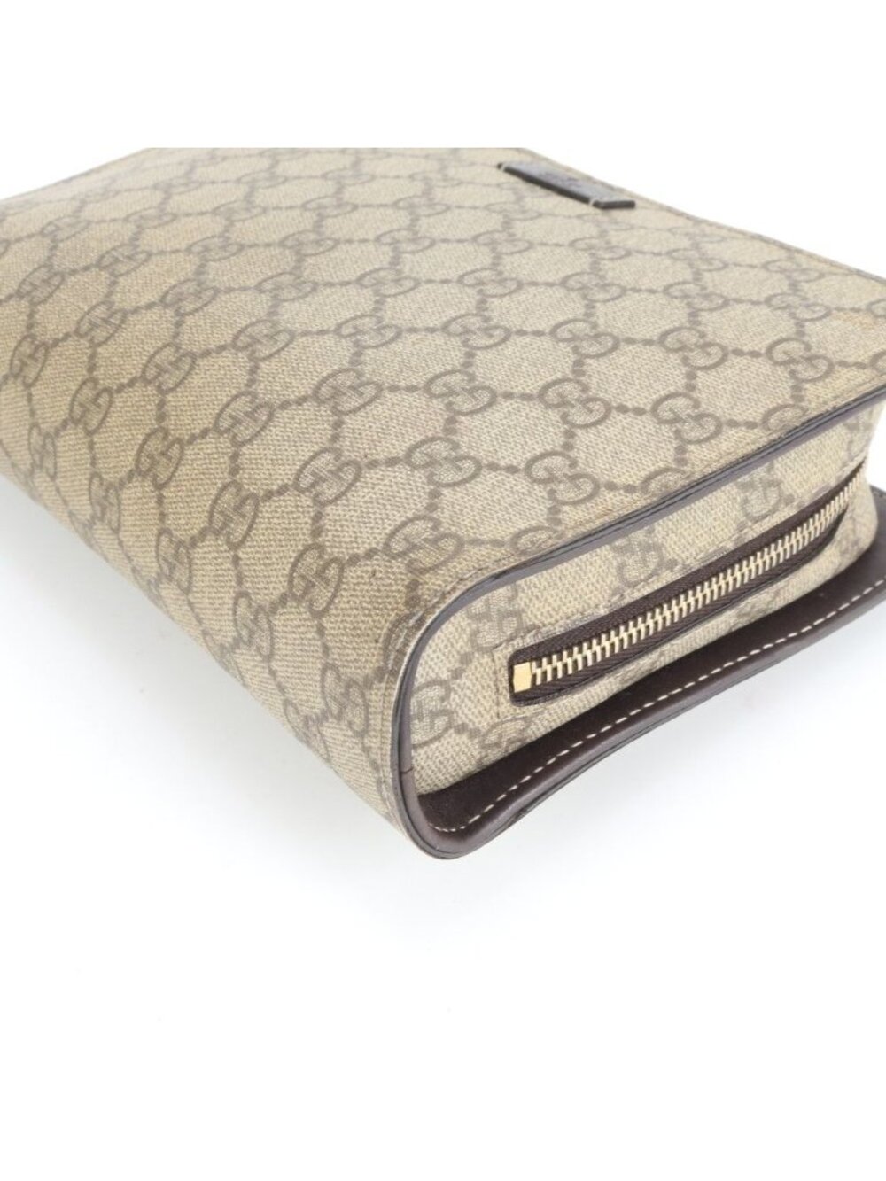 ★SOLD★ Gucci GG Supreme Leather Clutch Pouch Brown Ewe - Picture 6 of 9